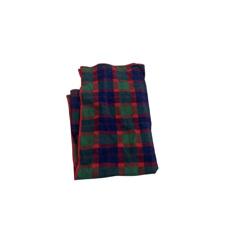 Ralph Lauren Red Tartan Plaid Cotton Blanket Throw 55”x71”
